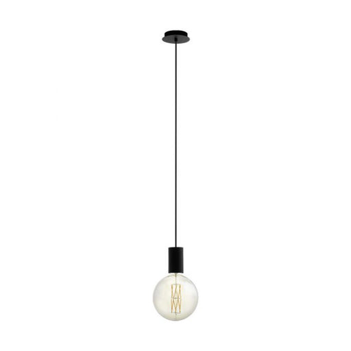 Buy Pendant Lights Australia Pozueta 1 Light Pendant Black Steel - 98661N