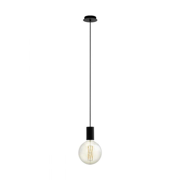 Buy Pendant Lights Australia Pozueta 1 Light Pendant Black Steel - 98661N