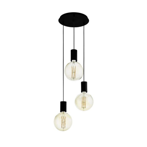 Buy Cluster Pendants Australia Pozueta 3 Light Pendant Black Steel - 98663N