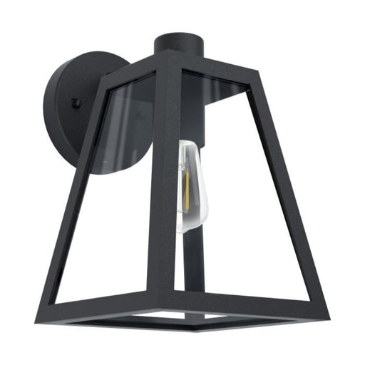Buy Outdoor Wall Lanterns Australia Mirandola 1 Light Wall Lantern Height 270 mm Black Aluminium  - 98719N
