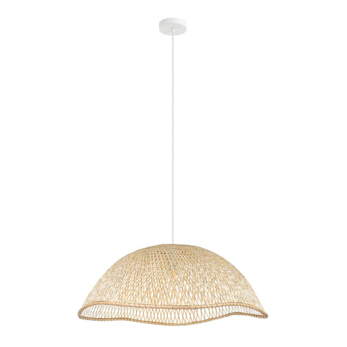 Buy Pendant Lights Australia SAMBUCONA Pendant Light W720mm White Steel Natural Wood -390236N