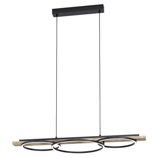 Buy Island Pendant Lights Australia Boyal 3 Circle LED Pendant Light Brown Rustic Wood 3000K - 99624