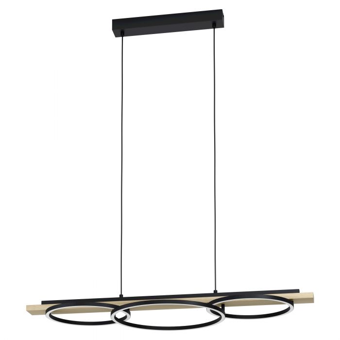 Buy LED Pendants Australia Boyal 3 Circle LED Pendant Light Brown Wood 3000K - 99625
