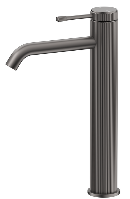 Mica Fluted Tall Basin Mixer Gunmetal - BMC-6-TALL-NR-GM