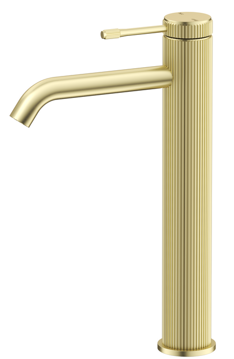 Mica Fluted Tall Basin Mixer French Gold - BMC-6-TALL-NR-FG