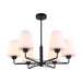 Buy Pendant Lights Australia Abbey 6 Light Matt Black With Opal Glass Pendant - ABBEY1
