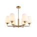 Buy Pendant Lights Australia Abbey 6 Light Gold With Opal Glass Pendant - ABBEY2