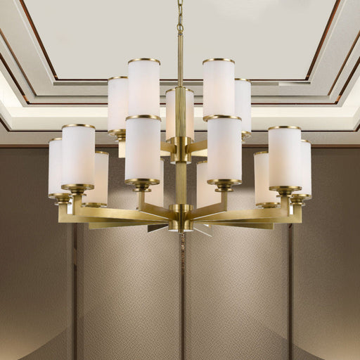 Buy Chandeliers Australia Ahern 15 Light Pendant Brass & Opal - AHERN PE15-BS+OP
