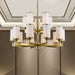 Buy Chandeliers Australia Ahern 15 Light Pendant Brass & Opal - AHERN PE15-BS+OP