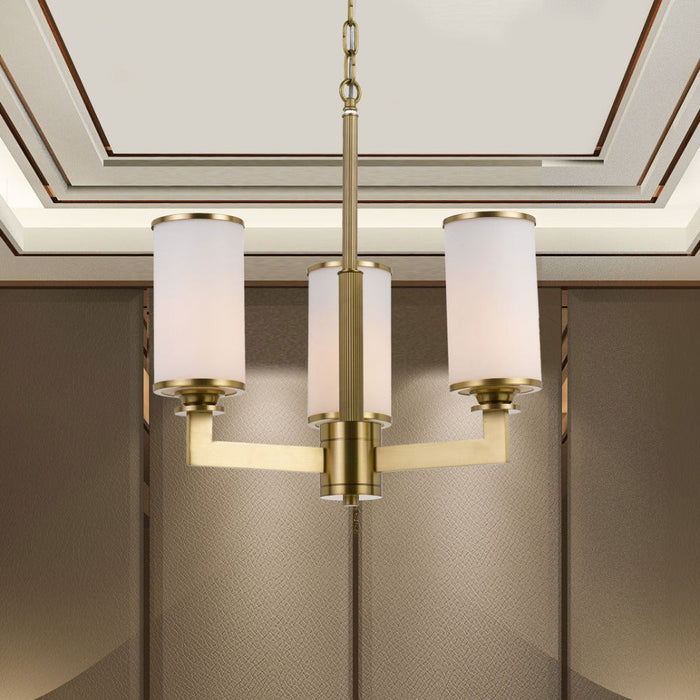 Buy Chandeliers Australia Ahern 3 Light Pendant Brass & Opal - AHERN PE3-BS+OP
