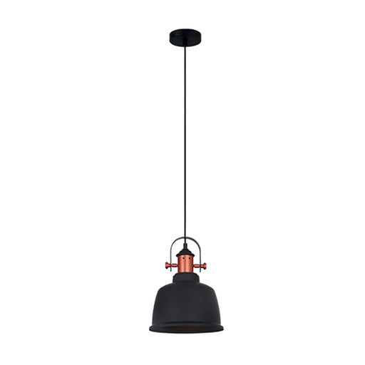 Buy Pendant Lights Australia Alta 1 Light Pendant Black With Copper Hightlights - ALTA2