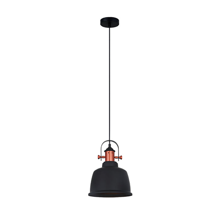Buy Pendant Lights Australia Alta 1 Light Pendant Black With Copper Hightlights - ALTA2