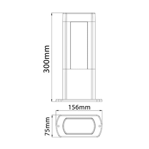 Buy Bollard Lights Australia Amun Exterior LED  Small Bollard 10W 300mm - AMUN2