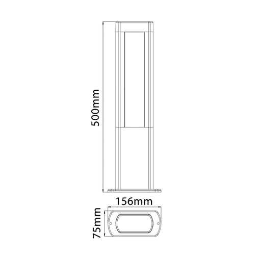 Buy Bollard Lights Australia Amun Exterior LED  Medium Bollard 12.5W 500mm - AMUN3