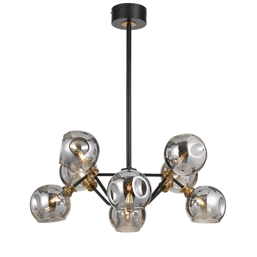 Buy Pendant Lights Australia Annabel 8 Light Pendant Black & Antique Brass, Smoke - ANNABEL PE08-BK
