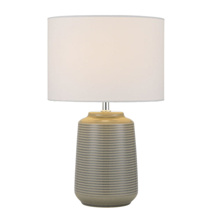Buy Table Lamps Australia ANNI Table Lamp  Grey Ceramic / Fabric - ANNI TL-GYWH