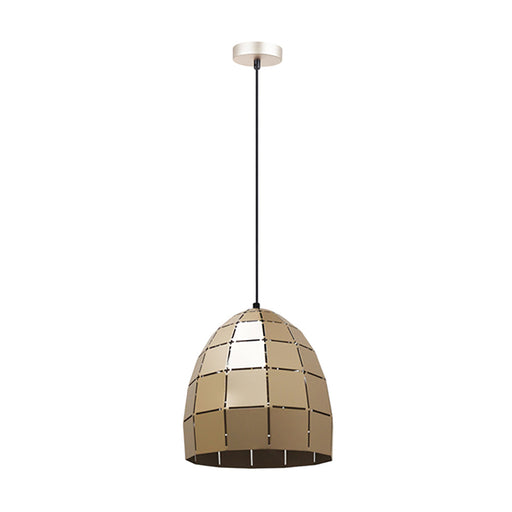 Buy Pendant Lights Australia Armis 1 Light Pendant Champange Gold Tiled Ellipse Shape - ARMIS5