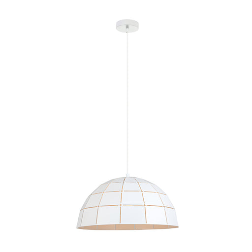 Buy Pendant Lights Australia Armis 1 Light Pendant White Tiled Dome Shape - ARMIS7