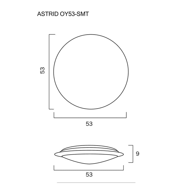 Buy Smart LED Oysters Australia Astrid 60W Tri-Colour Smart LED Round Oyster Silver - ASTRID OY53-SMT