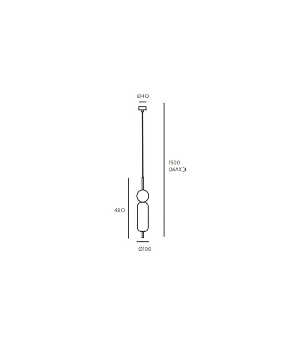 Anet LED Pendant Light 5W 3000K Matte Black & White Marble - ARO.C1206/NEG