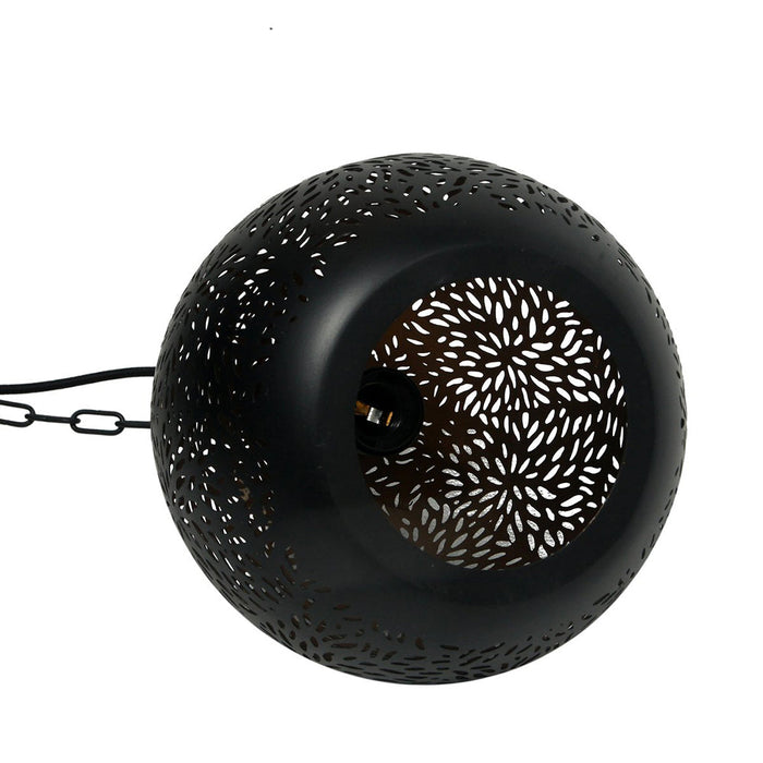 Buy Pendant Lights Australia Aquarius Small 1 Light Perforated Teardrop Pendant Black - ZAF10225BK