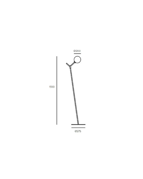 Atom LED Floor Lamp 5W 2700k Matte Brass & Opal - ARO.P1214/ORO/OPAL