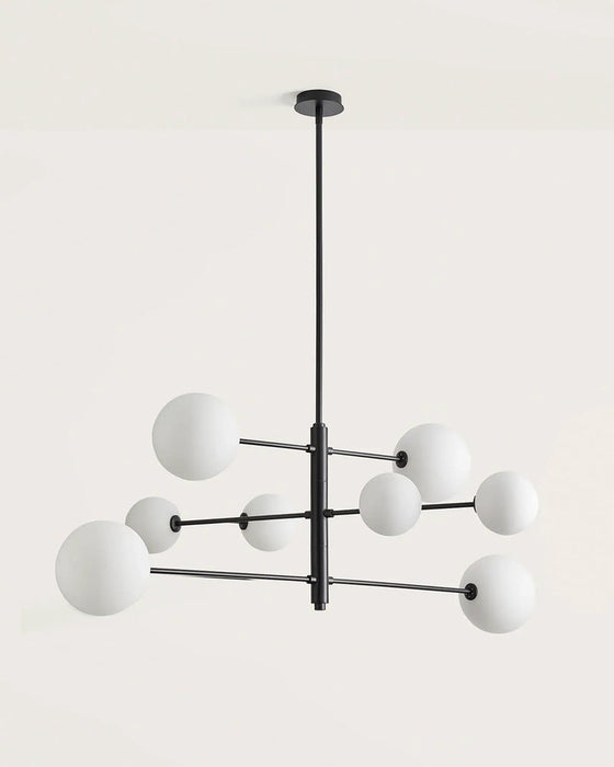 Atom Pendant Light Matte Black & Opal - ARO.C1214/8/NEG/OPAL