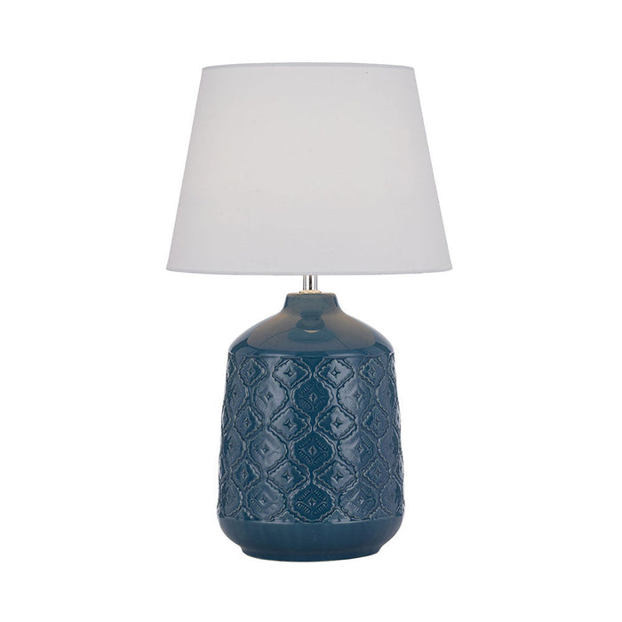 Buy Table Lamps Australia BACI Table Lamp Blue Ceramic / Fabric - BACI TL-BLWH