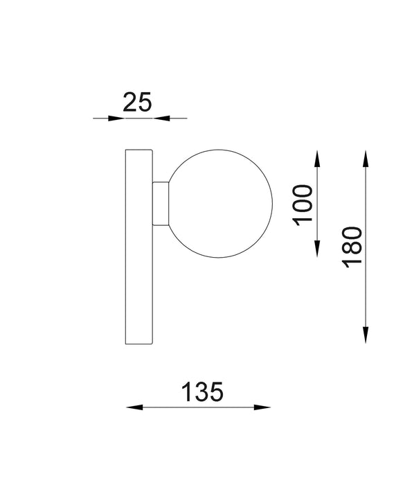 Balle Interior Oblang Base Wall Light White - BALLE3