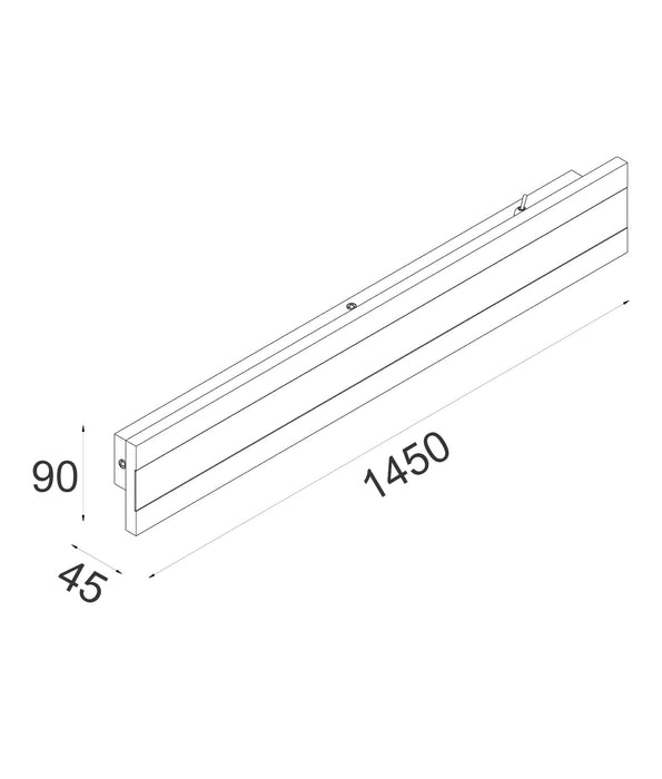 Banda LED 1450mm Rectangular Wall Light Aluminium White 48W 3CCT - BANDA8