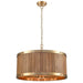 Buy Pendant Lights Australia BARRIQUE Pendant 6 Lights Brass Oak Wood / Iron- BARRIQUE1