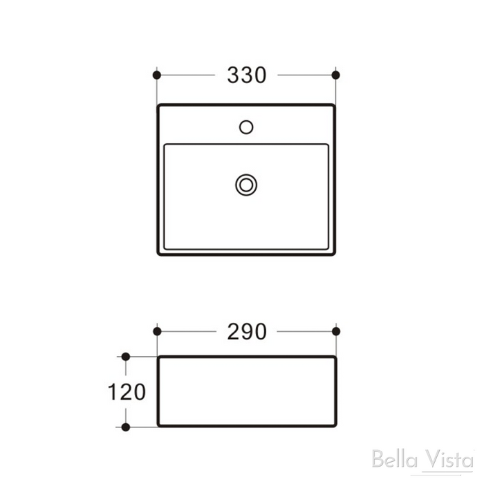 Lexi 330mm Above Counter Basin White - BAS-332912