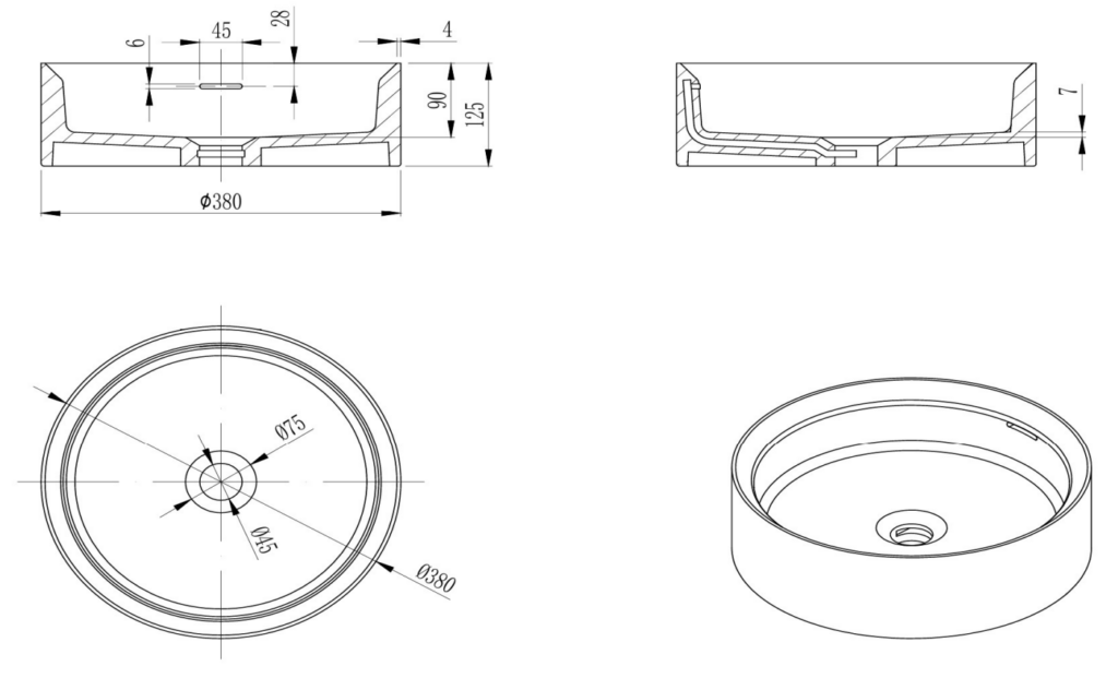 Thyra Above Counter Basins Rose - BAS-383812-ROS