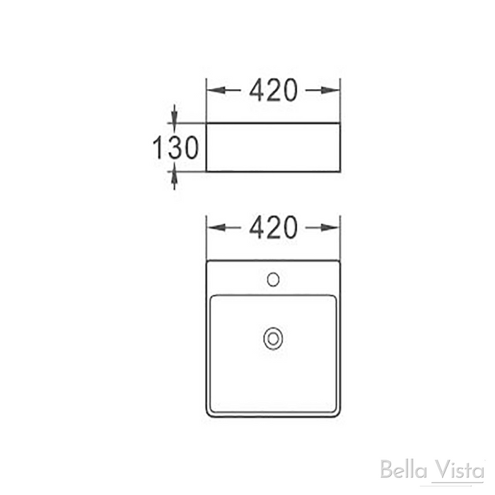 Florentine 420mm Above Counter Basin White - BAS-424213