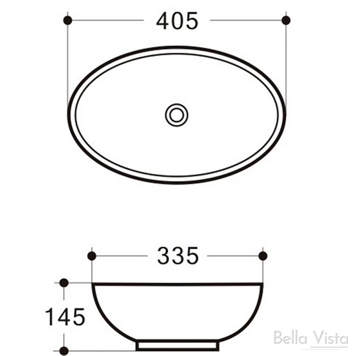 Gemini Above Counter Basin Black - BAS-OV-4033-BLK