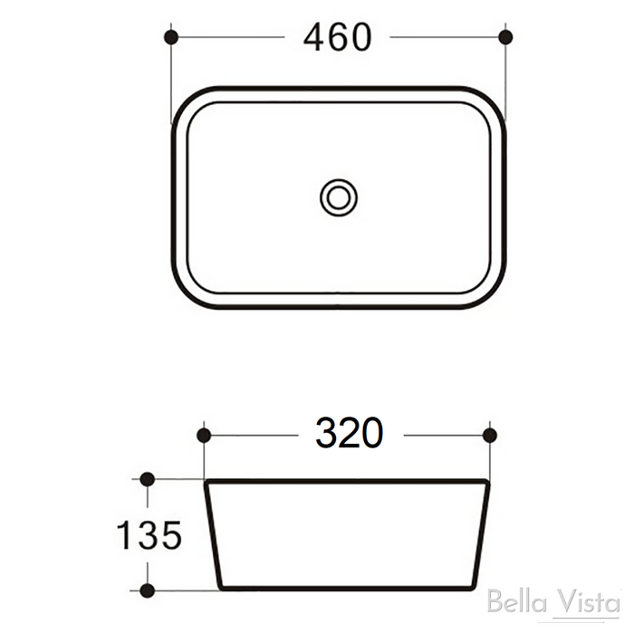 Lina 460mm Above Counter Basin Black - BASL-463213.5-BLK
