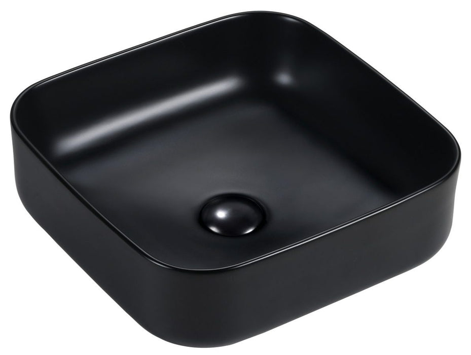 Riva 385mm Above Counter Basin Black - BASR-383814-BLK