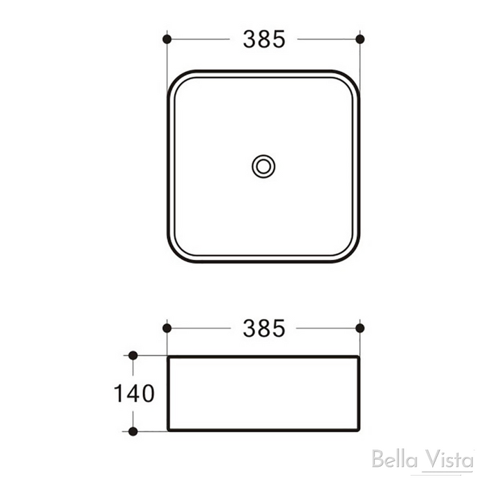 Riva 385mm Above Counter Basin White - BASR-383814
