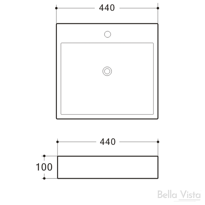 Louise 440mm Above Counter Basin White - BASR-444410