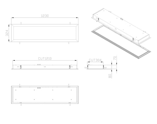 Buy LED Panel Lights Australia LED Panel Light W324mm 53W White Aluminium 4000K - S9794/312CW