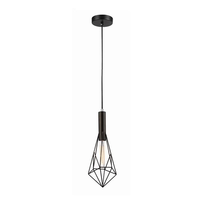 Buy Pendant Lights Australia Blackband 1 Light Black Small Diamond Cage Pendant - BLACKBAND5