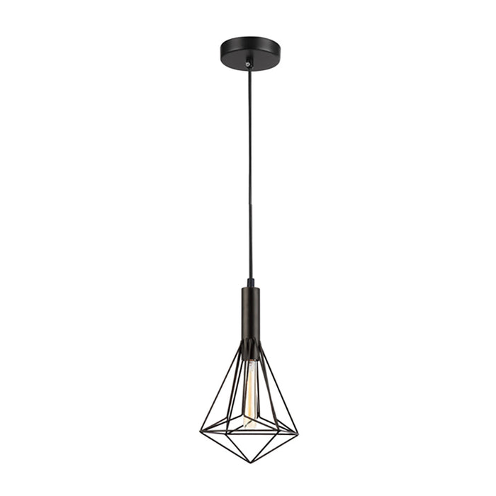 Buy Pendant Lights Australia Blackband 1 Light Black Large Diamond Cage Pendant - BLACKBAND6