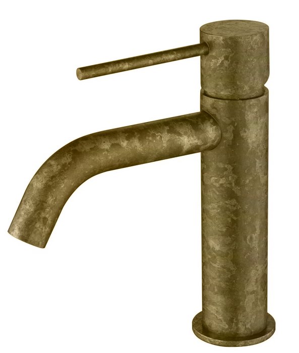 LVB Mica Basin Mixer Curved Spout Living Brass - BMC-5-LVB