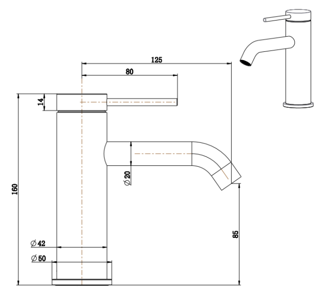 Mica Basin Mixer Dusk Bronze - BMC-5-DB