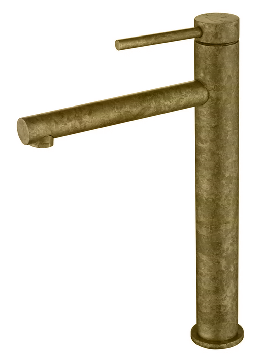 LVB Mica Tall Basin Mixer Straight Spout Living Brass - BMS-51-TALL-LVB