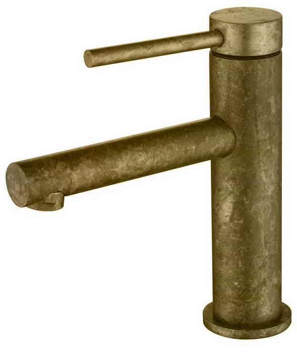LVB Mica Basin Mixer Straight Spout Living Brass - BMS-51-LVB