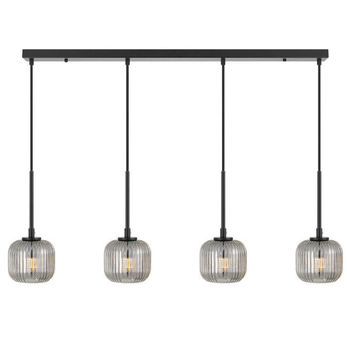 Buy Island Pendant Lights Australia Bobo 4 Light Island Pendant Black & Smoke - BOBO PE04-BKSM