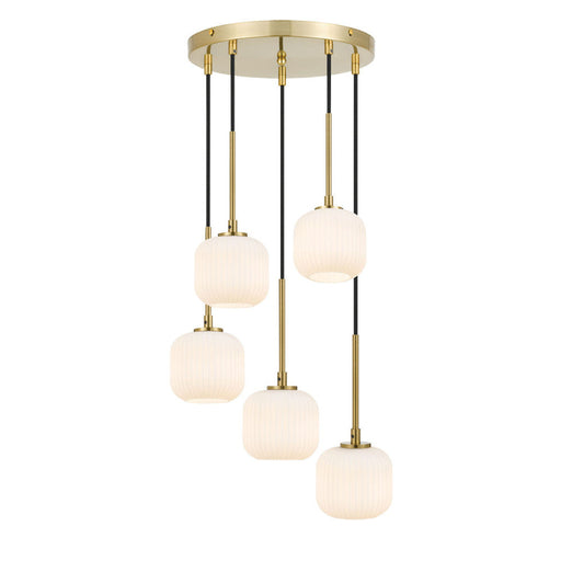 Buy Cluster Pendants Australia Bobo 5 Light Cluster Pendant Antique Gold & Opal Matt - BOBO PE05-AGOM