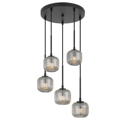 Buy Cluster Pendants Australia Bobo 5 Light Cluster Pendant Black & Smoke - BOBO-PE05-BKSM