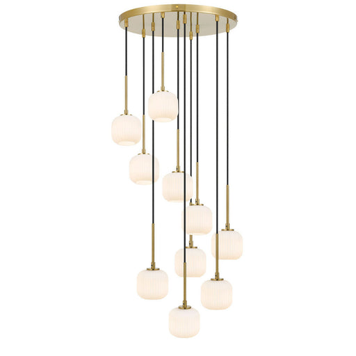 Buy Cluster Pendants Australia Bobo 10 Light Cluster Pendant Antique Gold & Opal Matt - BOBO PE10-AGOM